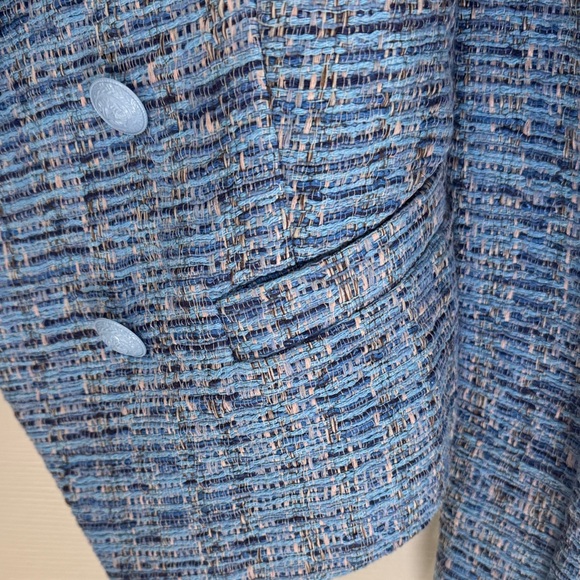L'AGENCE Brooke Textured Blue Blazer - Picture 6 of 6